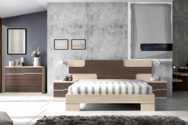 Dormitorio Pars con mesillas y cómoda en laminado :: Mobel K6